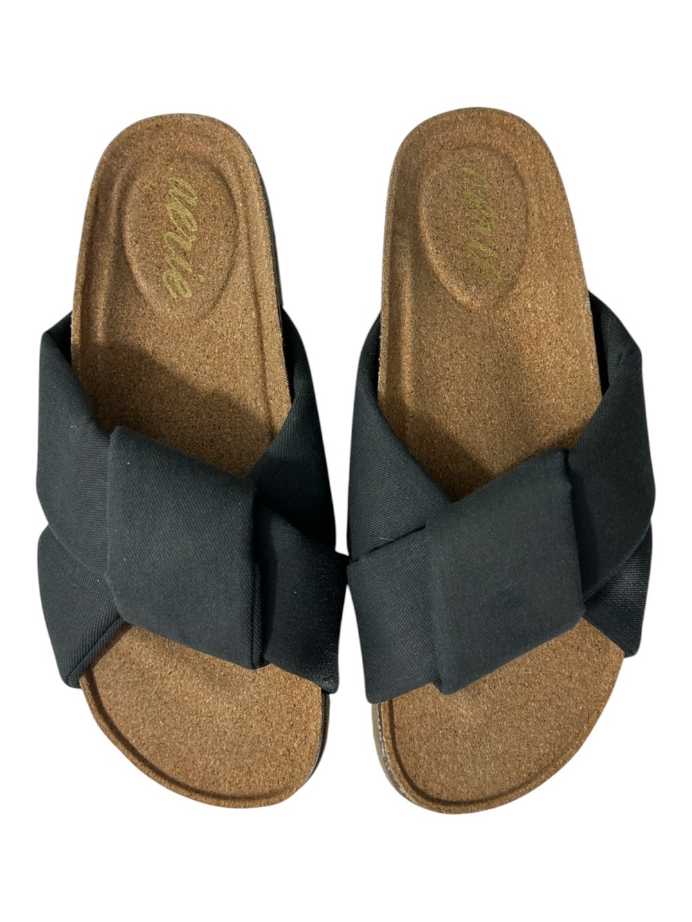 Aerie Puffy Twist Slide on Sandals Black Size 7